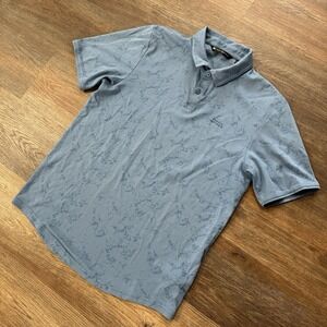 Travis Mathew Blue Splatter Polo Shirt Men's Sz M Golf Casual‎ Texture Marble